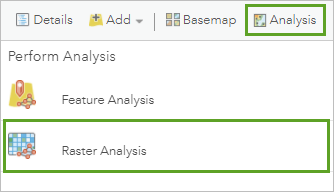 Raster Analysis option