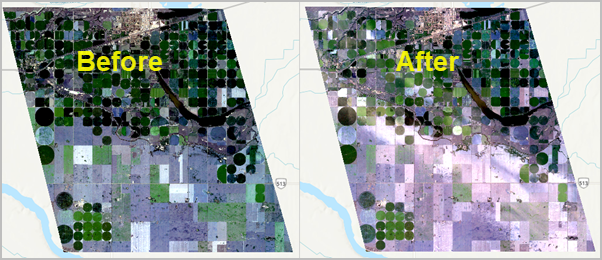 Before and after storm images comparison