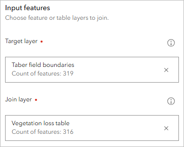 Inputs for Join Features tool