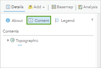 Content button in Map Viewer Classic
