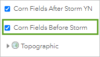 Corn Fields Before Storm layer in Contents pane