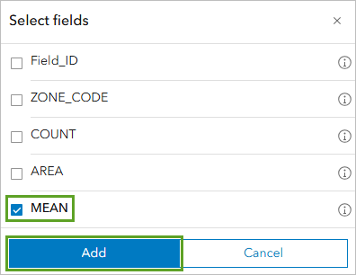 Mean field selected for styling