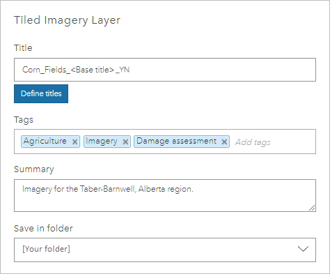 Tiled Imagery Layer window