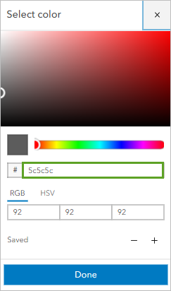 5c5c5c color typed in Select Color window