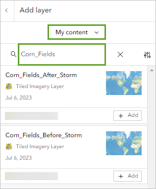 Search for Corn_Fields in My Content.