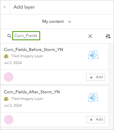 Search for Corn_Fields in My Content.