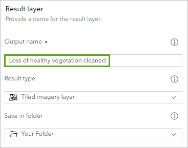 Result layer parameters