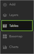 Tables button