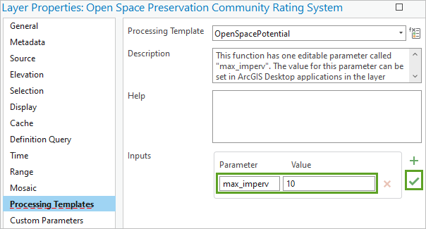 Processing template