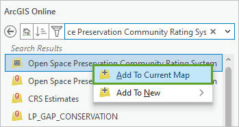 Add ArcGIS Online layer.