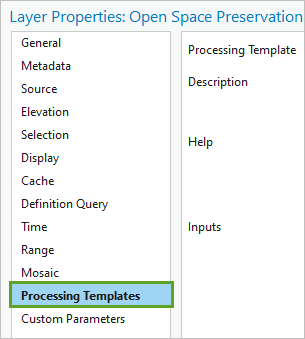 Processing Templates tab