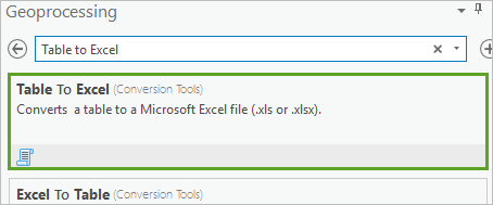 Table To Excel tool