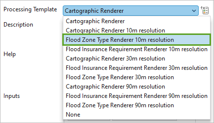 Choose a renderer for the Processing Template.