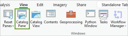 Catalog Pane button