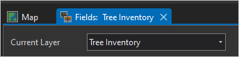 Current Layer set to Tree Inventory in the fields view