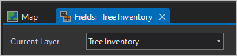 Current Layer set to Tree Inventory in the Fields view