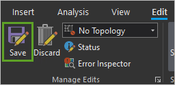 Save in the Manage Edits group on the Edit tab.