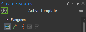Back button in the Active Template pane