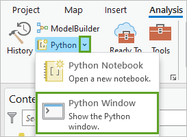 Open the Python window.