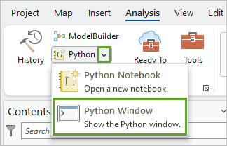 Open the Python window.