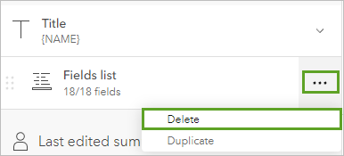 Options button and Delete option