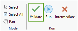 Validate button on the ribbon