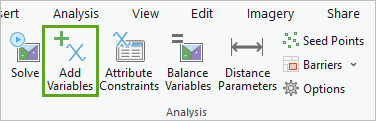 Add Variables button on the Solution tab