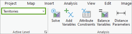 Active Level set to Territories on the Territory Design tab