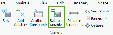 Balance Variables button