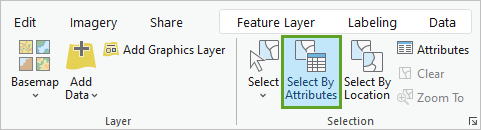 Select By Attributes button on the ribbon