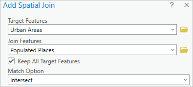 Add Spatial Join window