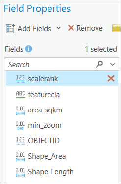 Final Field Map with seven remaining fields