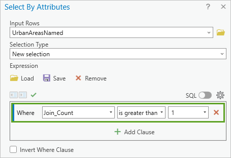 Query in the Select By Attributes window