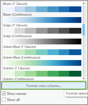Format color scheme option