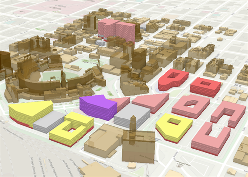 Proposed buildings in 3D
