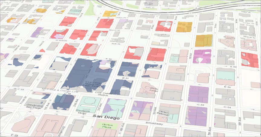 Development Potential layer draped over San Diego