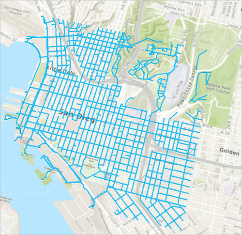 Water mains covering downtown San Diego