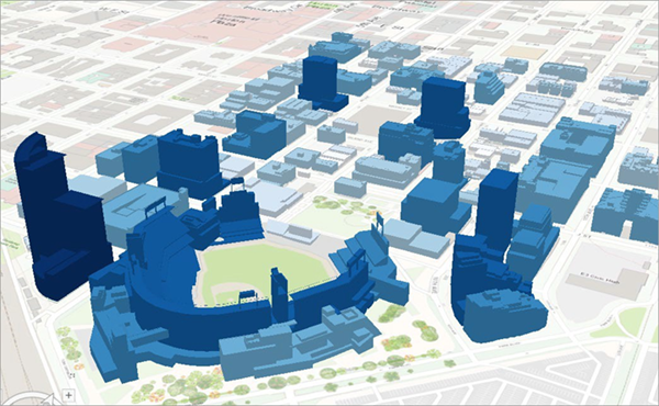 Downtown San Diego baseball park in 3D
