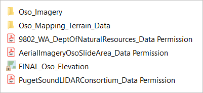 Contents in Oso_Elevation folder