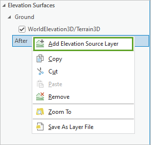 Add Elevation Source Layer option
