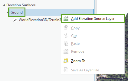 Add Elevation Source Layer option