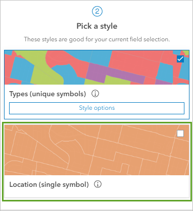 The Location (single symbol) style in the Styles pane
