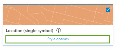 Style options for the Location (single symbol) style