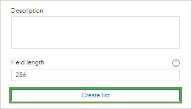 Create list button