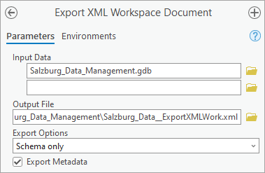XML workspace document in project home folder