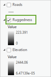 Ruggedness layer in the Contents pane