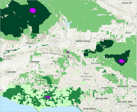 Protected_Status layer displayed on the map