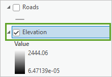Elevation layer selected