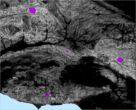 Ruggedness layer displayed on the map