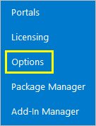 Options button